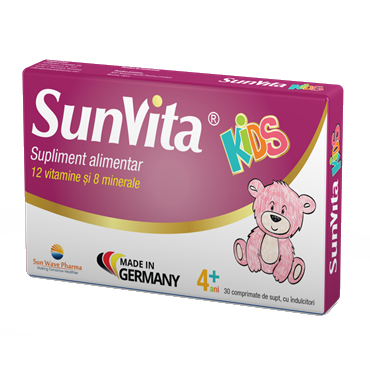 Vitamine și minerale - SUN WAVE SUNVITA KIDS 30CP, axafarm.ro