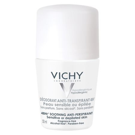 Deodorante - VICHY DEO ROLL ON ANTIPERSPIRANT SENSITIVE 48H FARA PARFUM 50ML, axafarm.ro