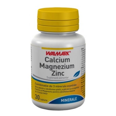 Vitamine și minerale - WALMARK CALCIU MAGNEZIU ZINC 30CP, axafarm.ro