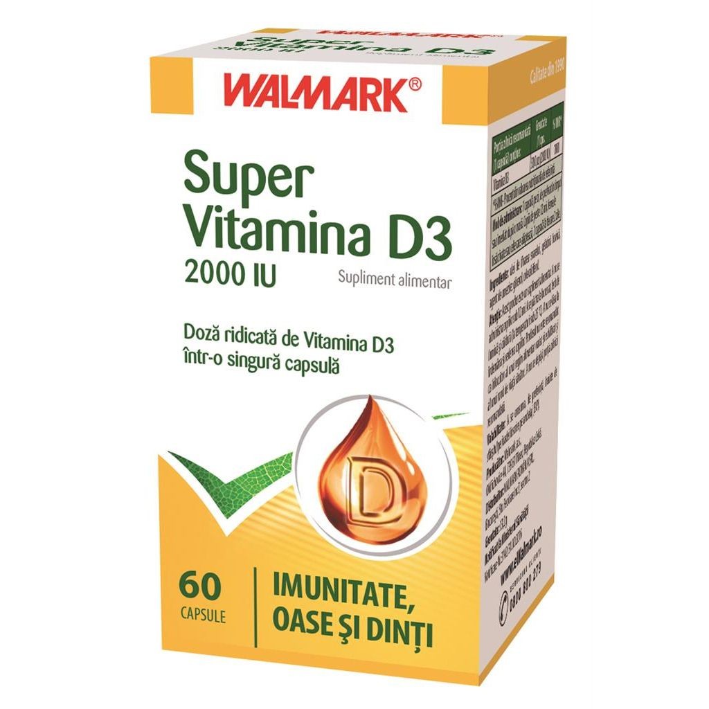 Imunitate - WALMARK SUPER VITAMINA D3 2000 UI 60CAPS, axafarm.ro
