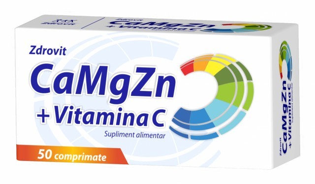 Vitamine și minerale - ZDROVIT CA + MG+ ZN + VIT C 50CP, axafarm.ro