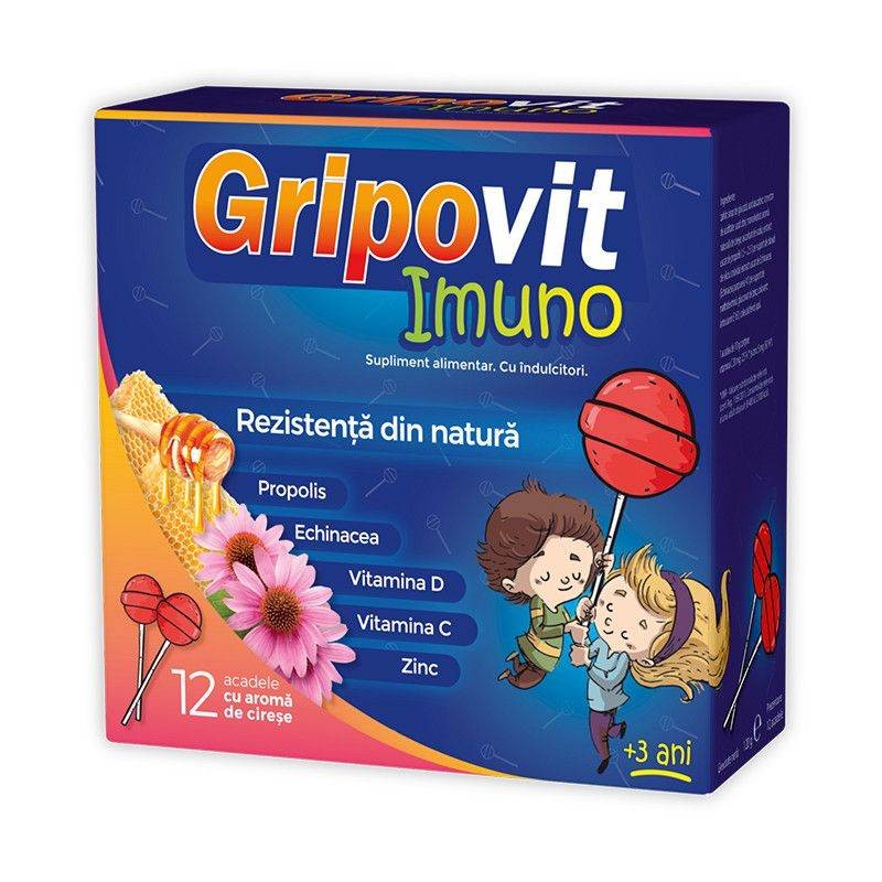 Suplimente și vitamine pentru copii - ZDROVIT GRIPOVIT IMUNO 12 ACADELE, axafarm.ro
