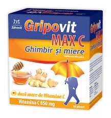 Imunitate - ZDROVIT GRIPOVIT MAX C GHIMBIR MIERE 10PL, axafarm.ro