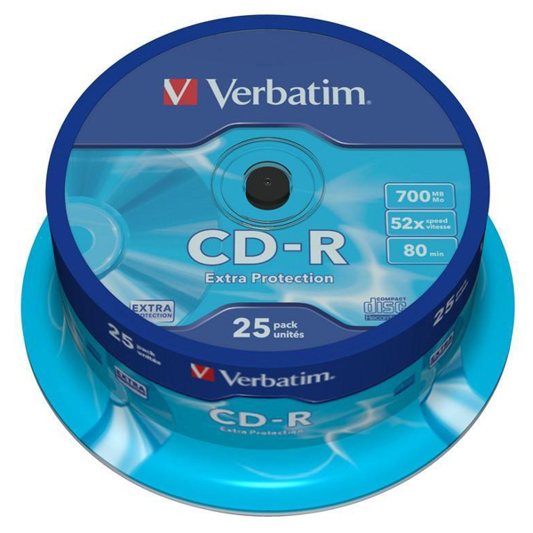 Cd-r 25/Set Verbatim 700 MB 52X Extra Protection 43432