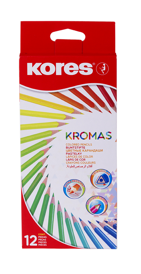 Creioane Colorate 12 Culori Triunghiulare Eco Kores