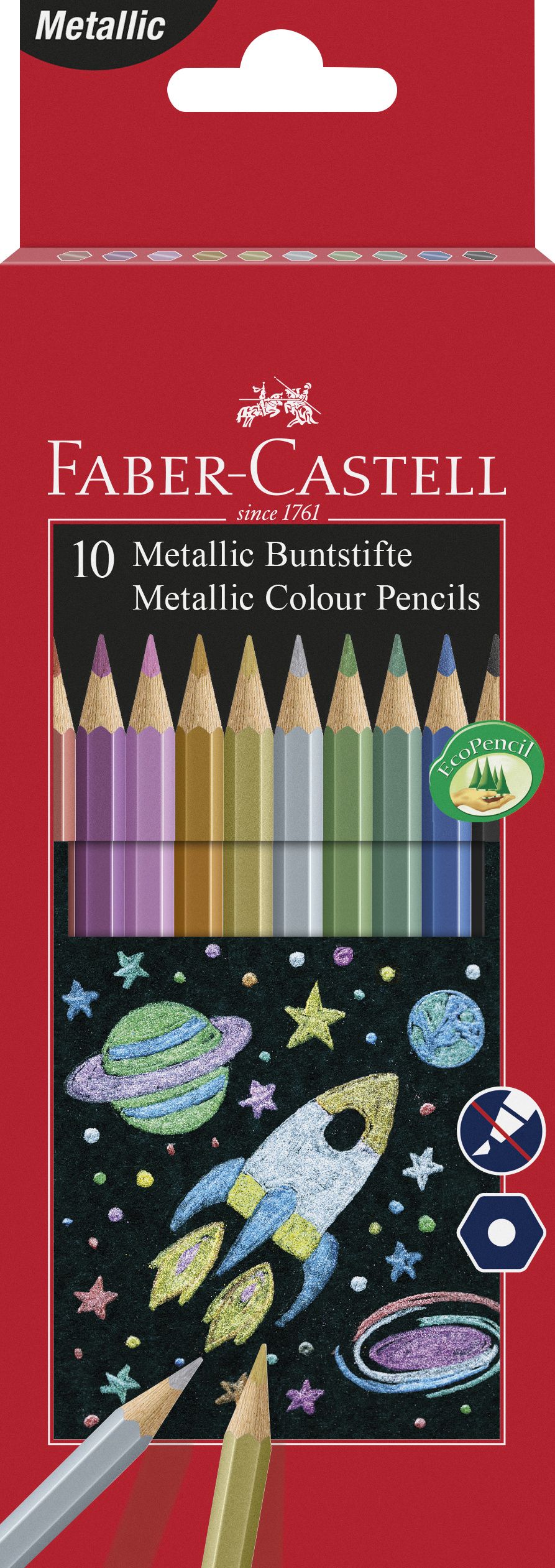 Creioane Colorate Metalizate 10 Culori Faber-castell