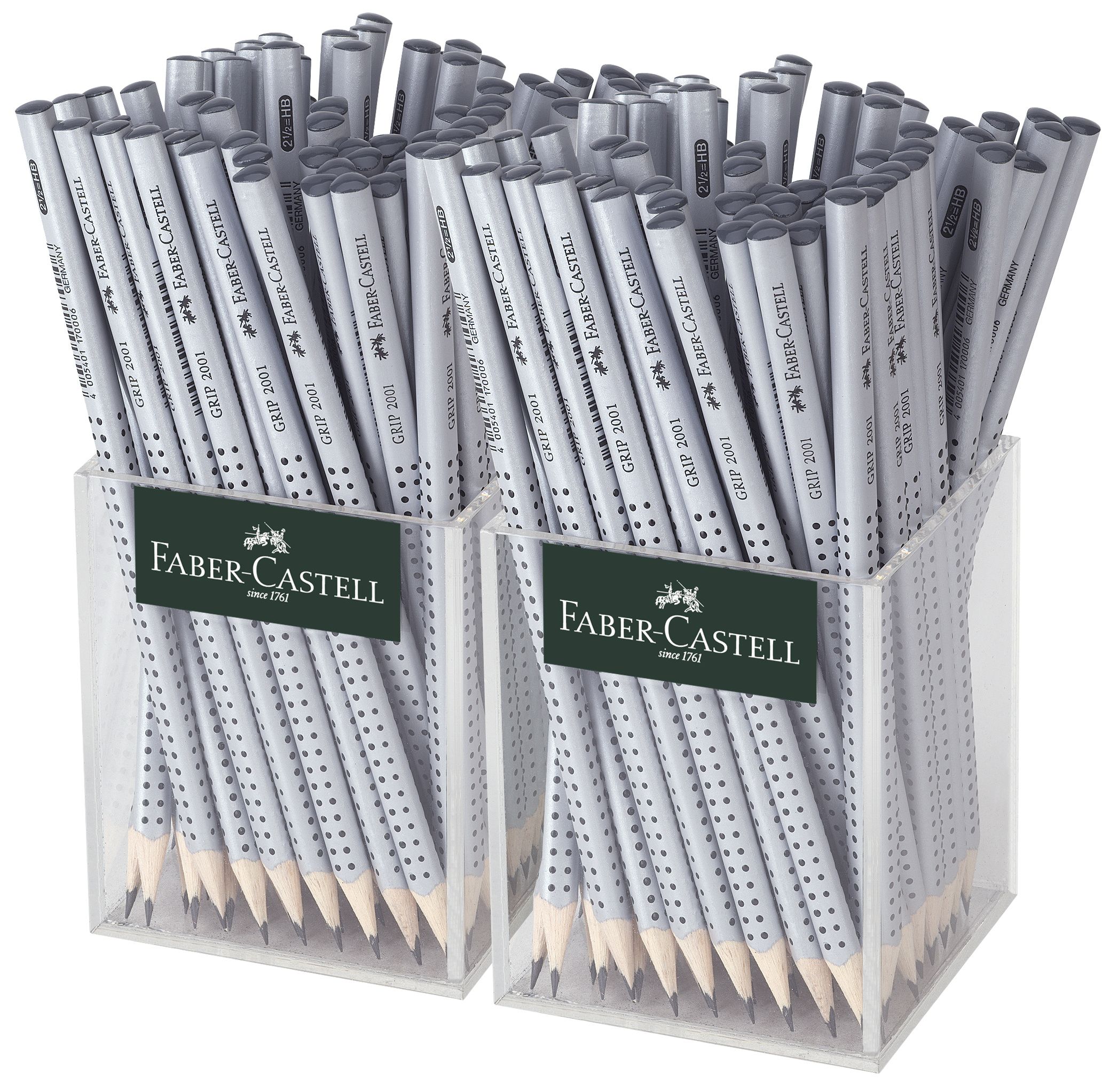 Faber-Castell Creion Grafit Fara Guma Grip 2001 2*72 Cutie Plastic Faber-caste