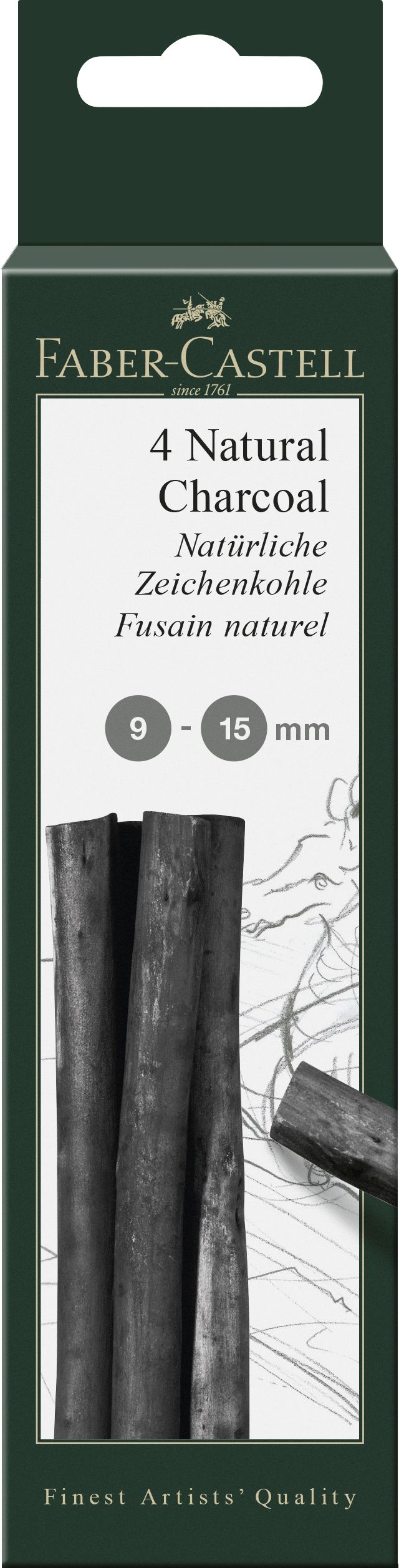 Cutie 4 Bucati Carbune Natural Pitt Monochrome 9-15 Mm Faber-castell