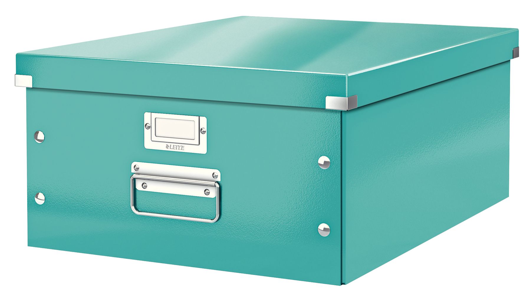 Arhivare - Cutie depozitare mare turcoaz click&store leitz