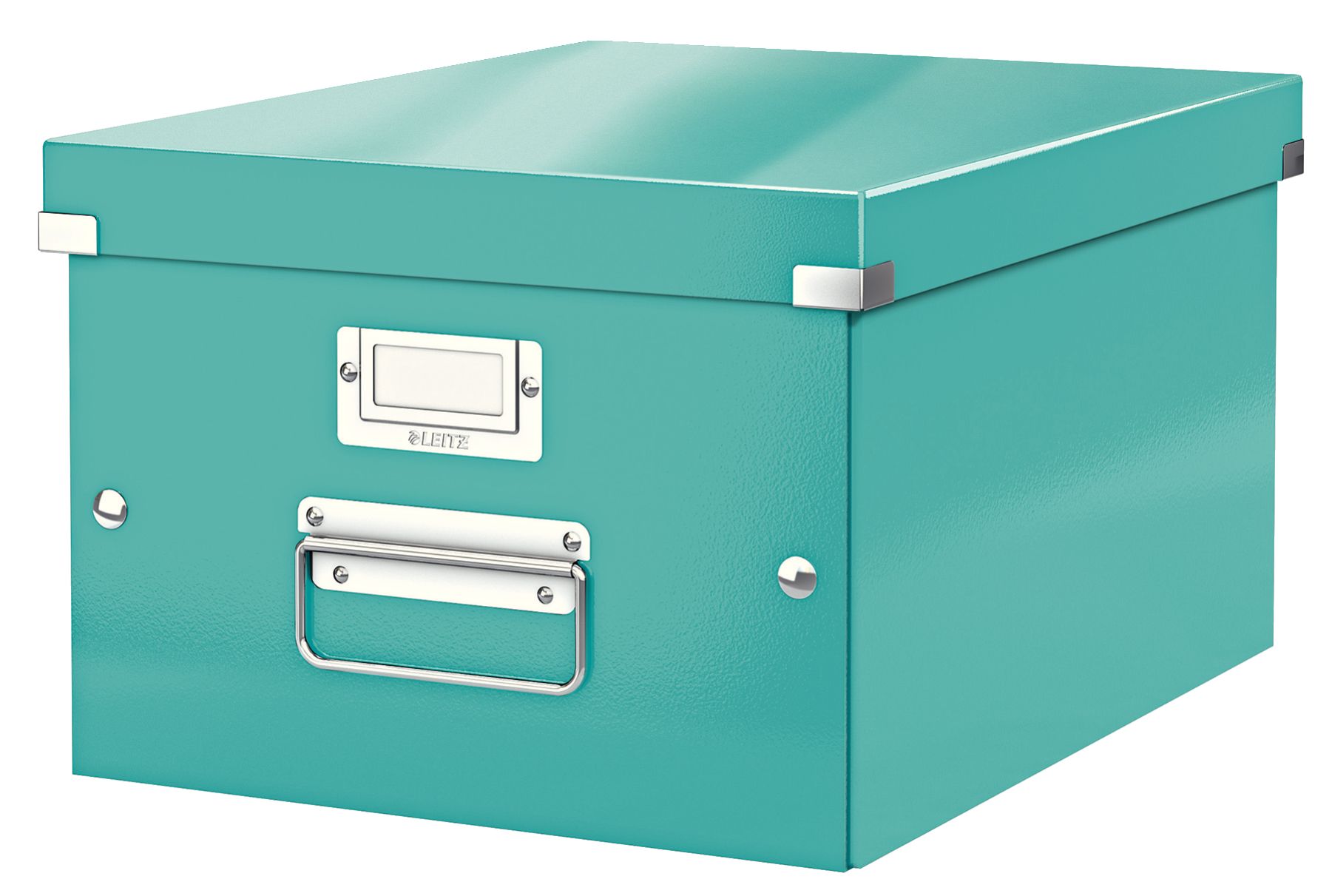 Arhivare - Cutie depozitare medie turcoaz click&store leitz
