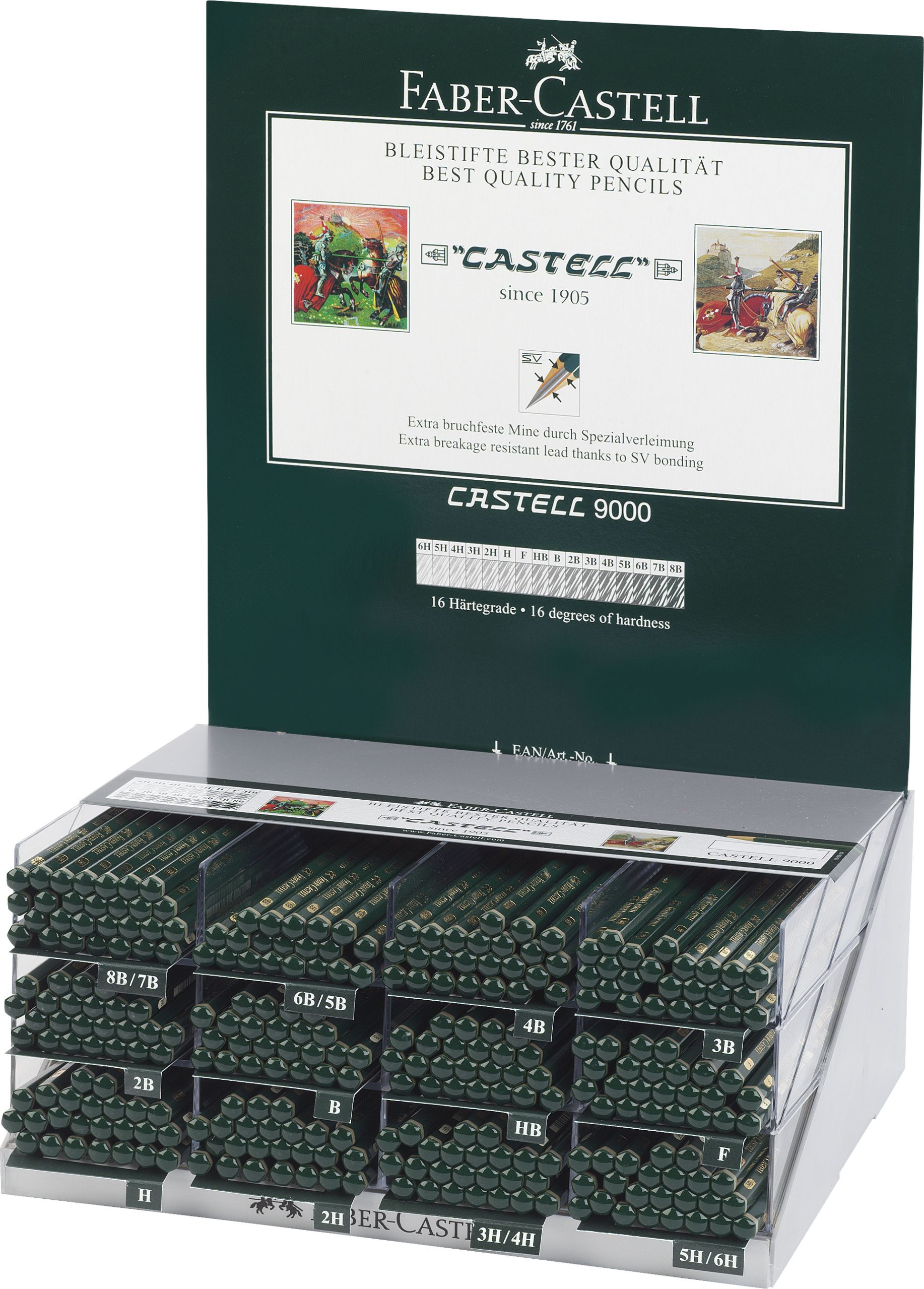 Display 288 Buc Creion Grafit Castell 9000 Faber-castell