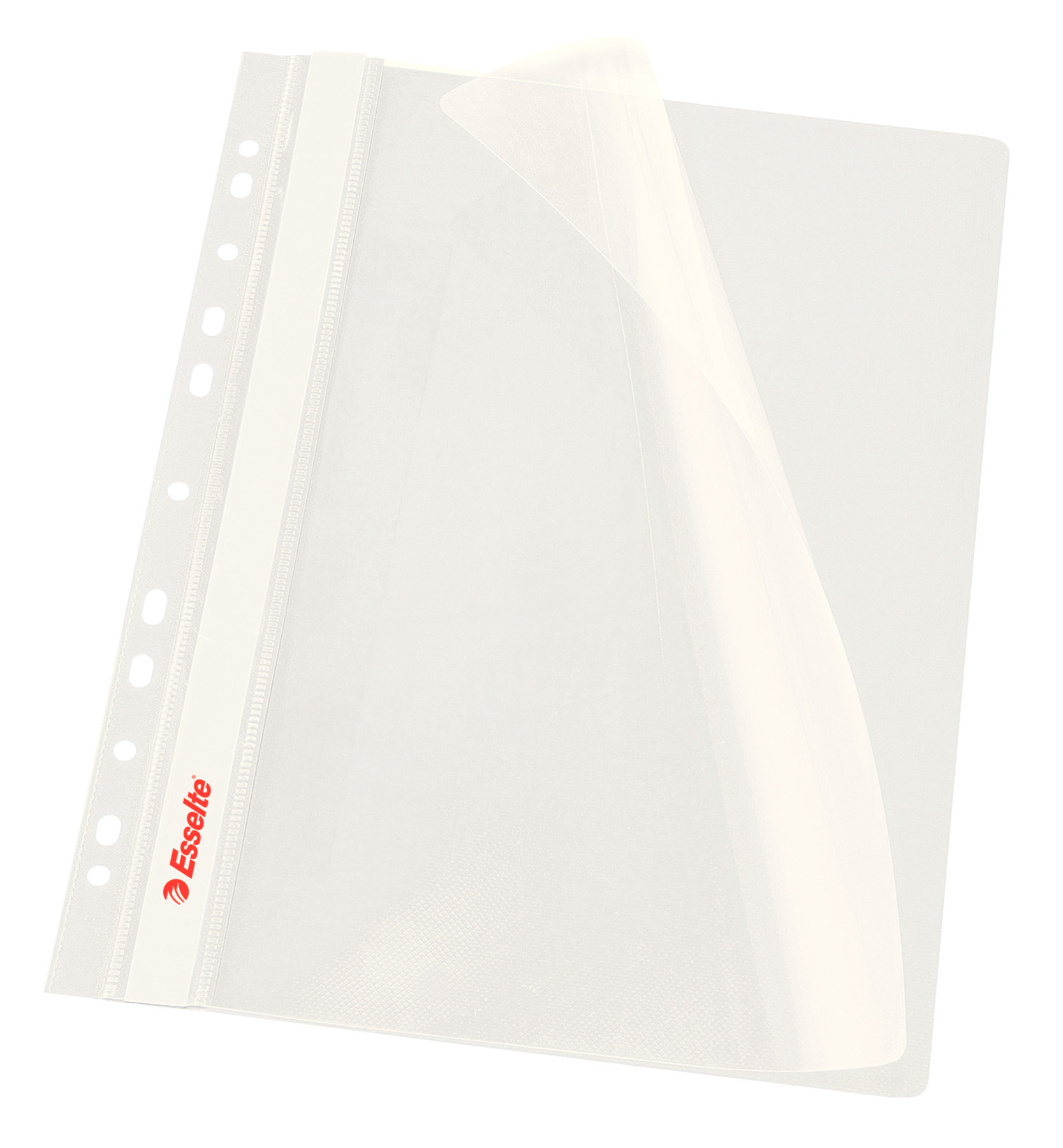 Dosare din plastic - Dosar plastic cu sina si multiperforatii alb 10/set esselte