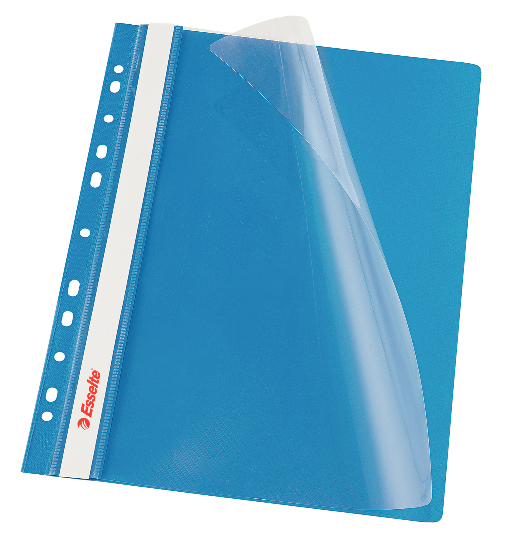Dosare din plastic - Dosar plastic cu sina si multiperforatii albastru 10/set esselte