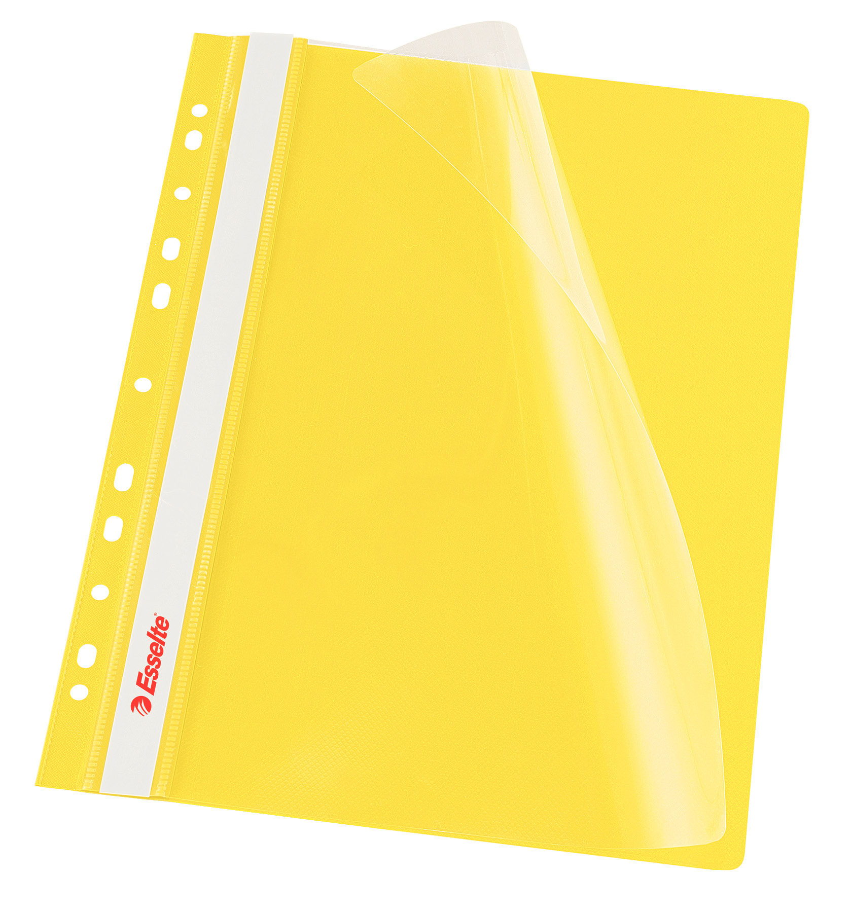 Dosare din plastic - Dosar plastic cu sina si multiperforatii galben 10/set esselte