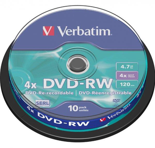 Dvd-rw 10/Set Verbatim 4.7 GB 4X 43552