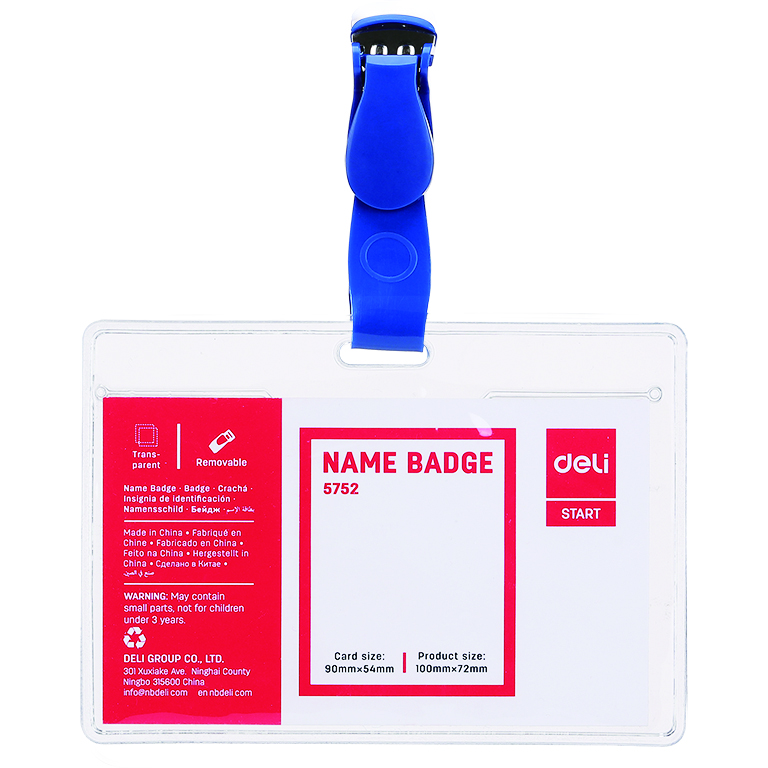 Ecusoane și accesorii - Ecuson orizontal cu clips 90*54mm deli