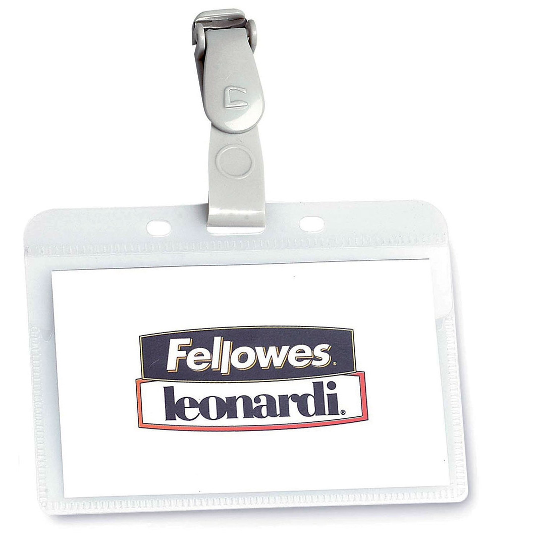 Ecusoane și accesorii - Ecuson orizontal cu clips plastic 99*73 fellowes