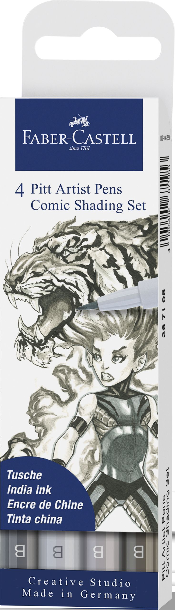 Pitt Artist Pen Set 4 Comic Gri Faber-castell