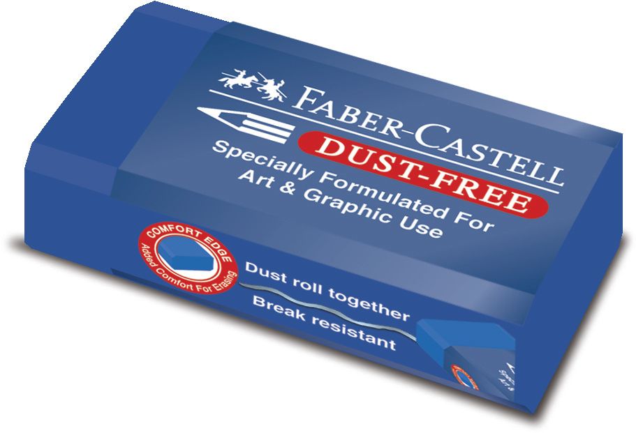 Radiere - Radieră pentru creion Dust Free Albastră Art & Graphic 24 – Faber-Castell