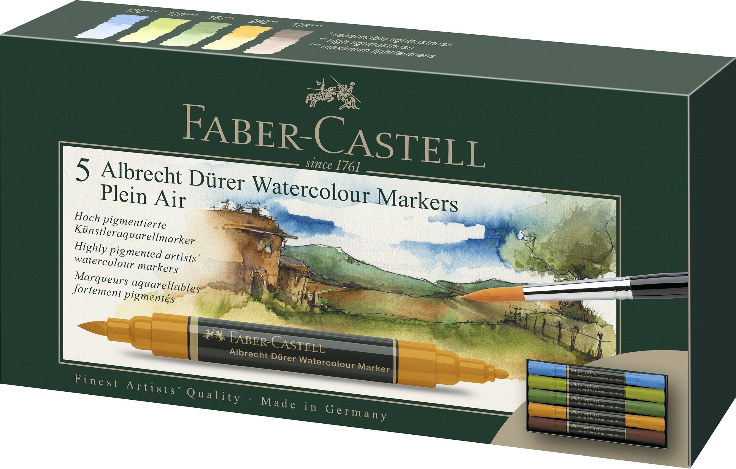 Set 5 Markere Solubile Peisaj A.durer Faber-castell