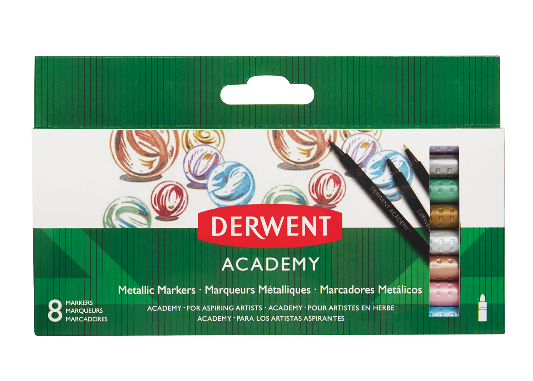 Markere Metalice 8 Buc/Set Derwent Academy