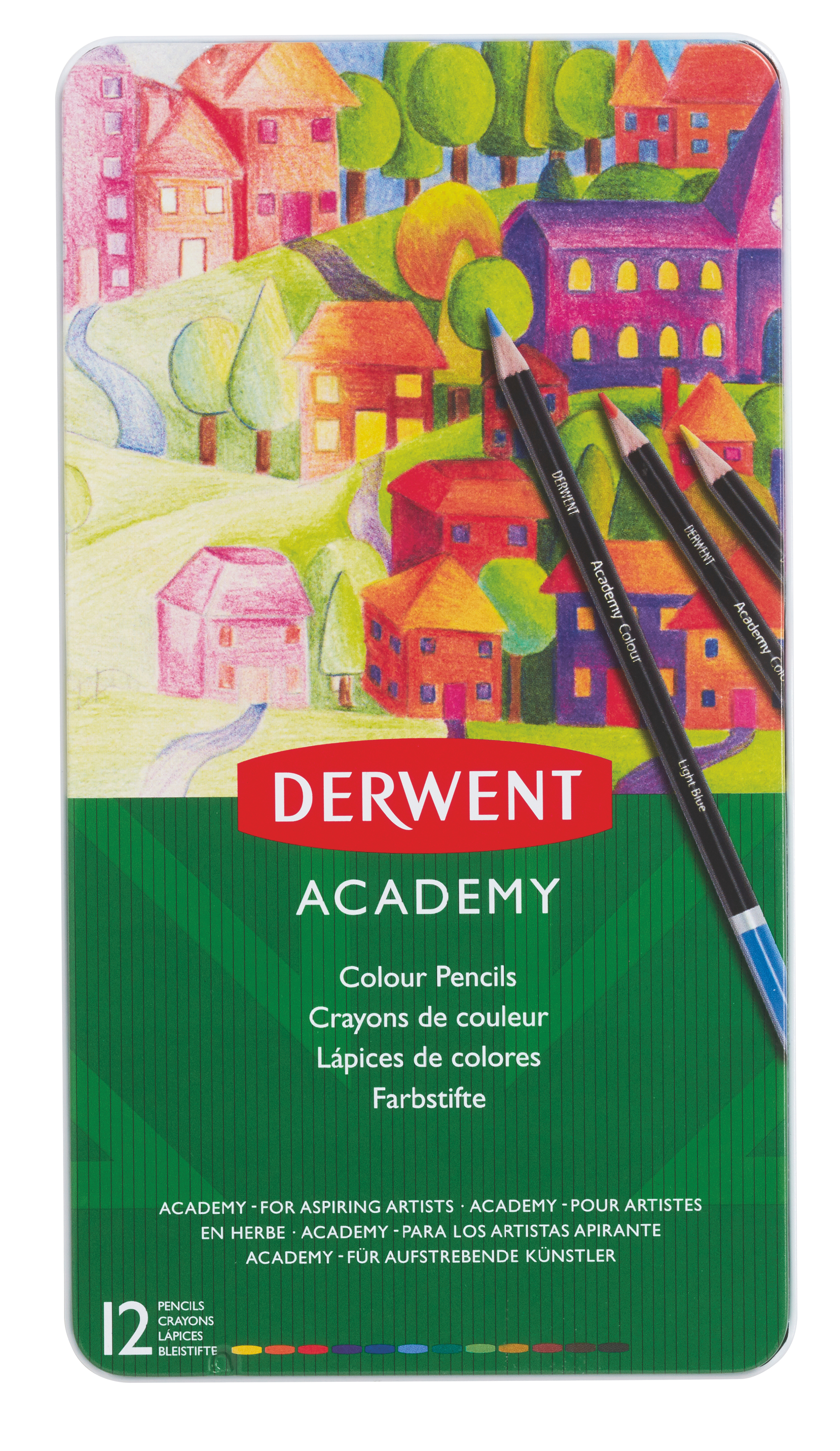 Creioane Colorate 12 Culori Derwent Academy