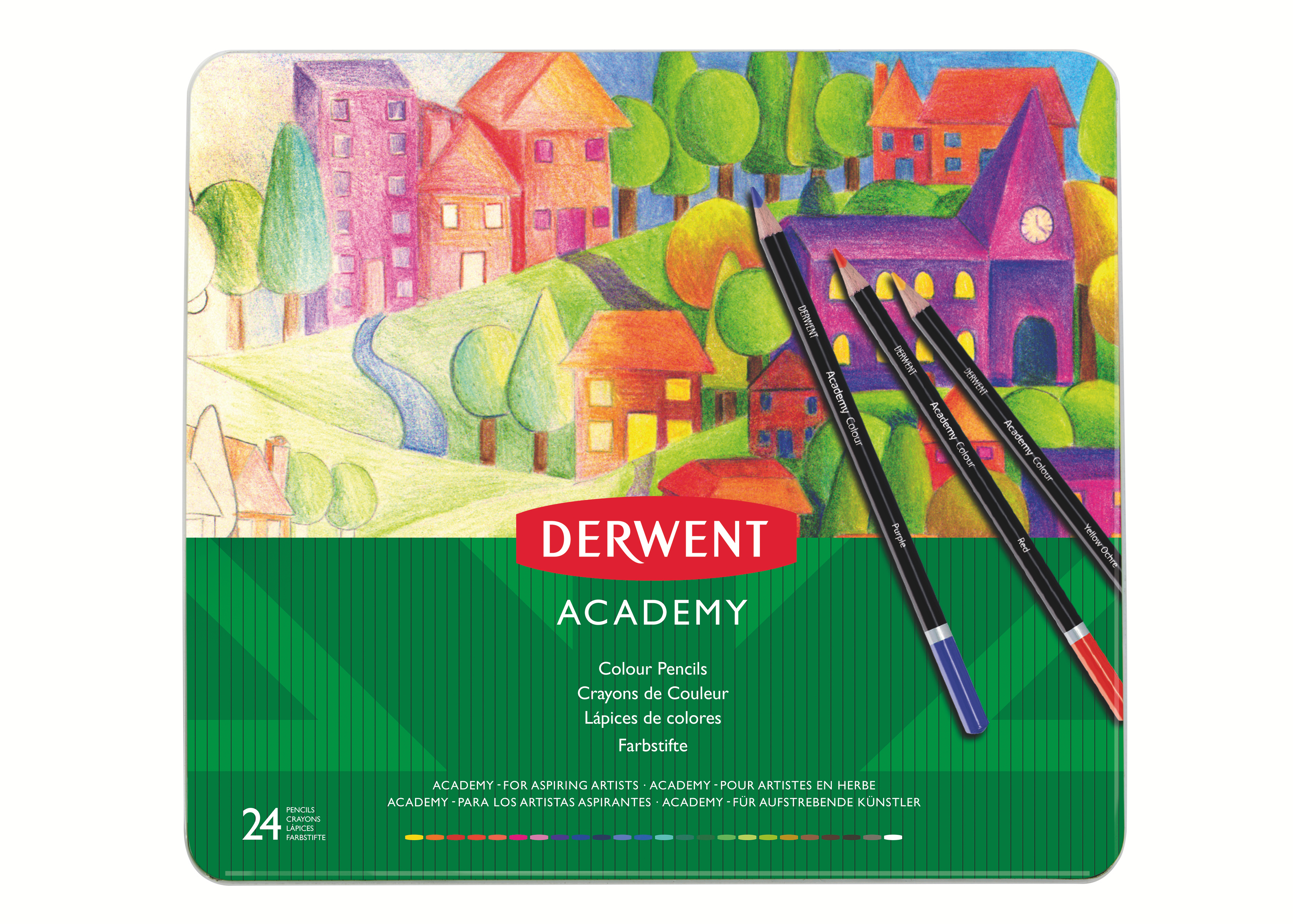 Creioane Colorate 12 Culori Derwent Academy