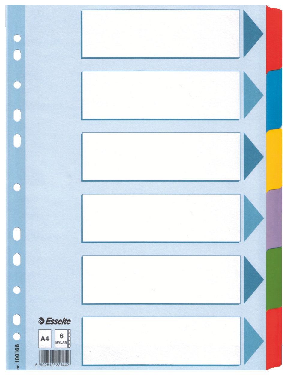 Separatoare Index Carton 6 Coli Mylar Esselte