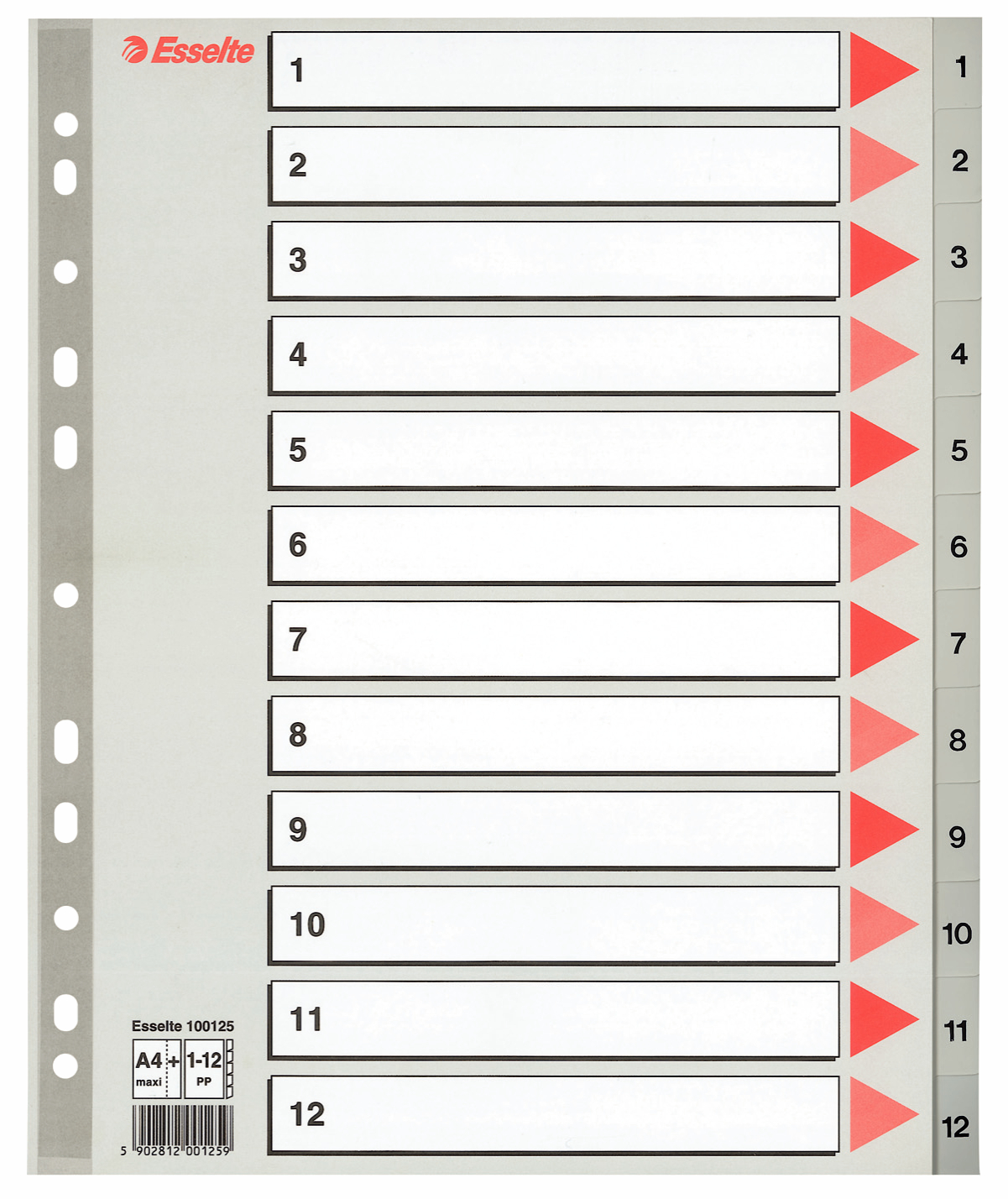 Separatoare Index Plastic 1-12 Maxi Esselte