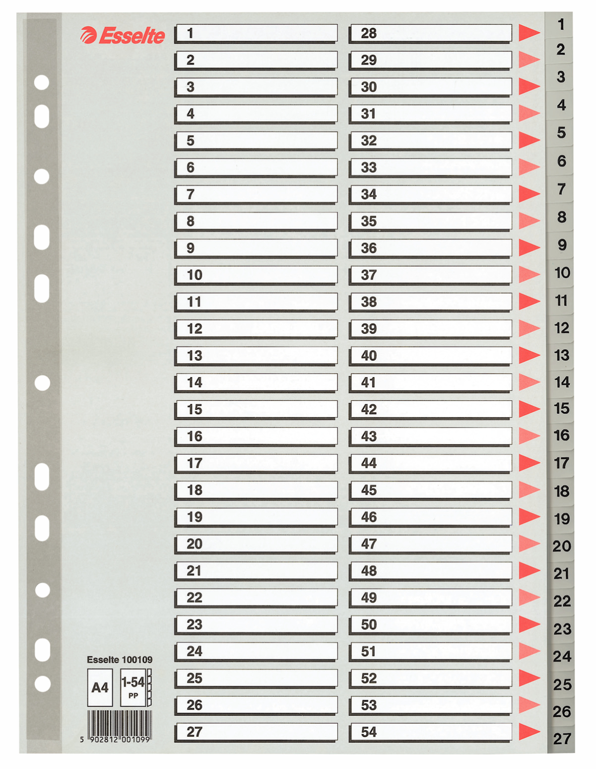 Separatoare Index Plastic 1-54 Maxi Esselte
