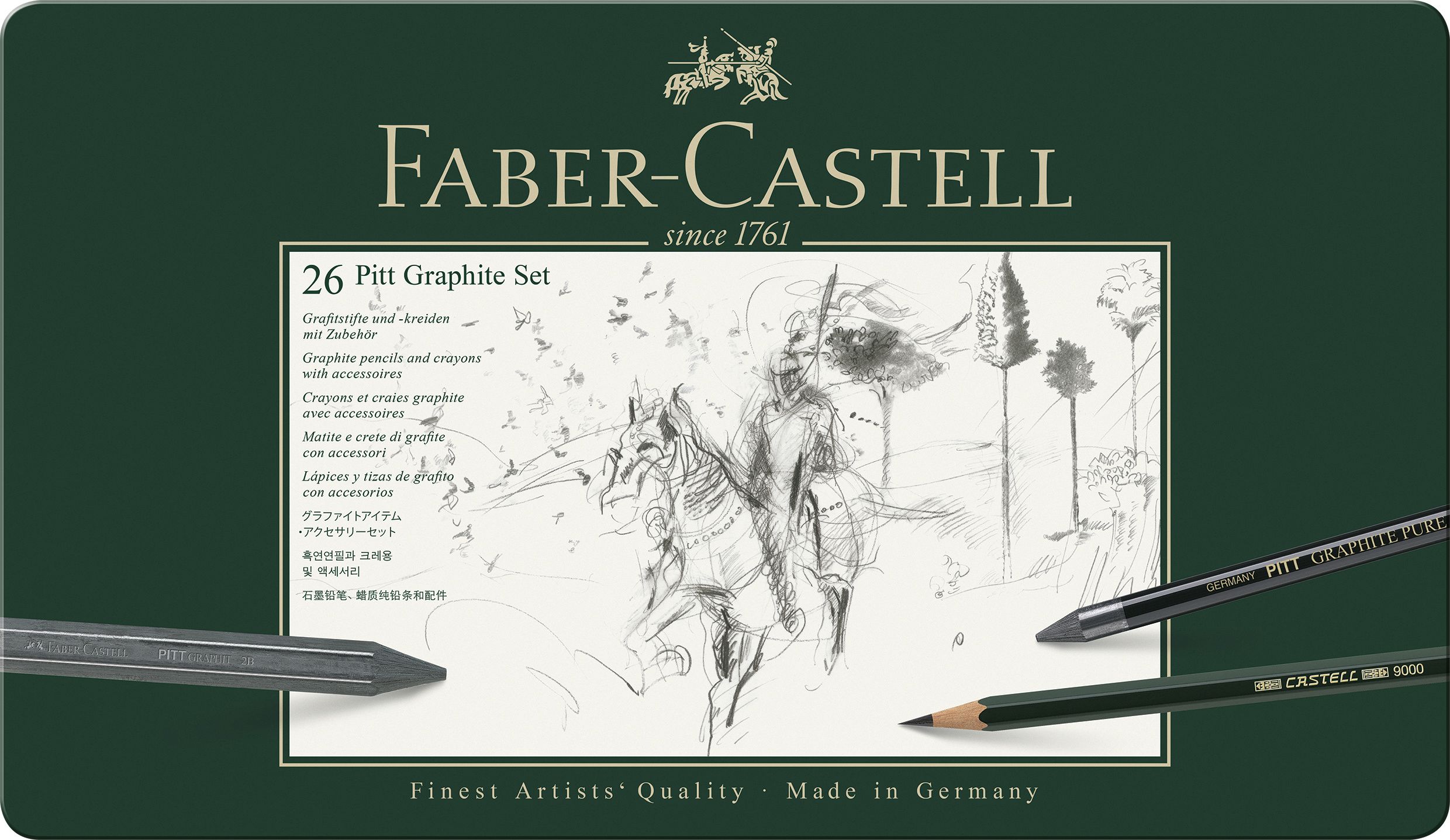 Set Pitt Monochrome Grafit 26 Buc Faber-castell