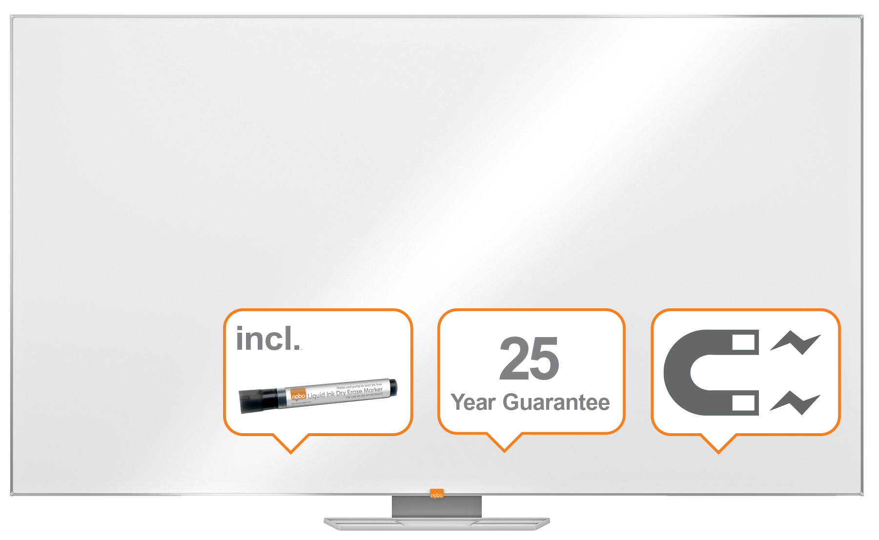 Whiteboard Magnetic Otel Emailat Widescreen 32" Prestige Nobo