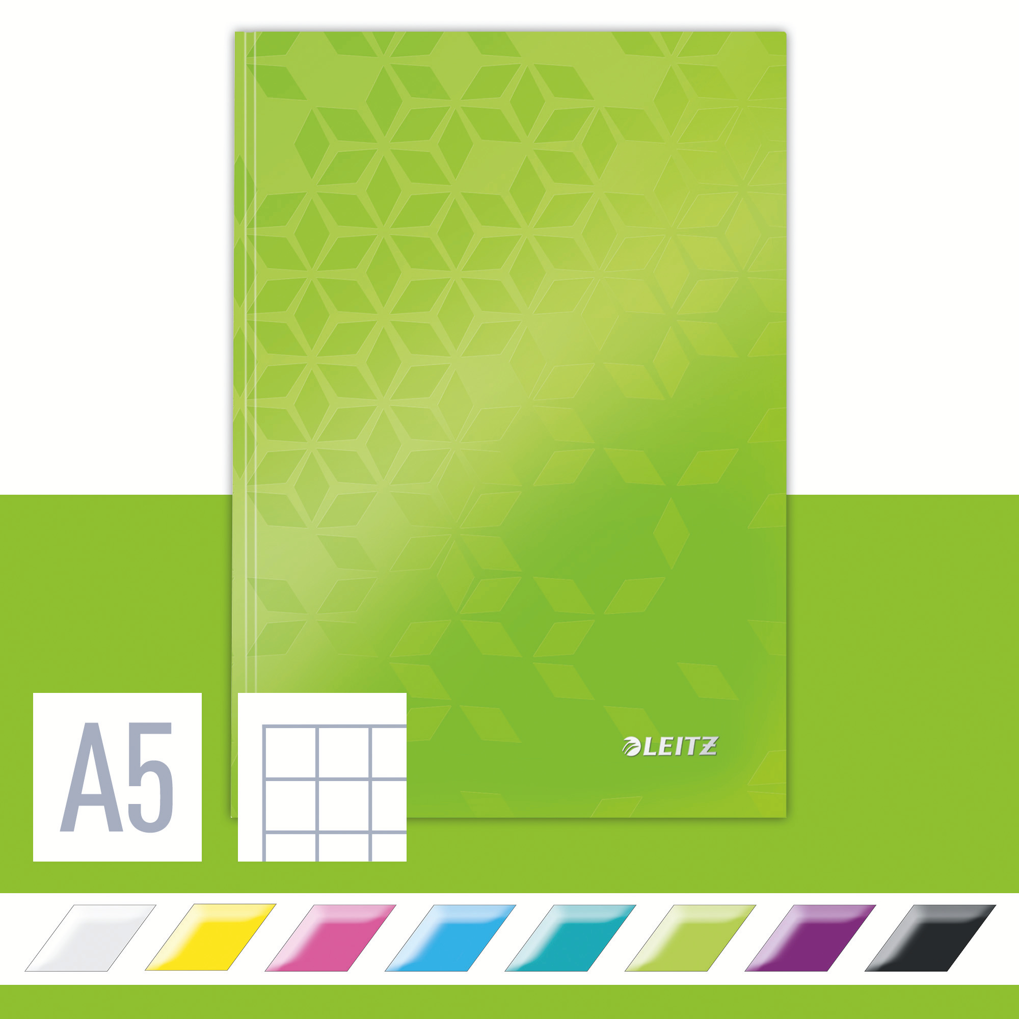 Caiet birou a5 aritmetica verde coperta carton wow leitz [2]