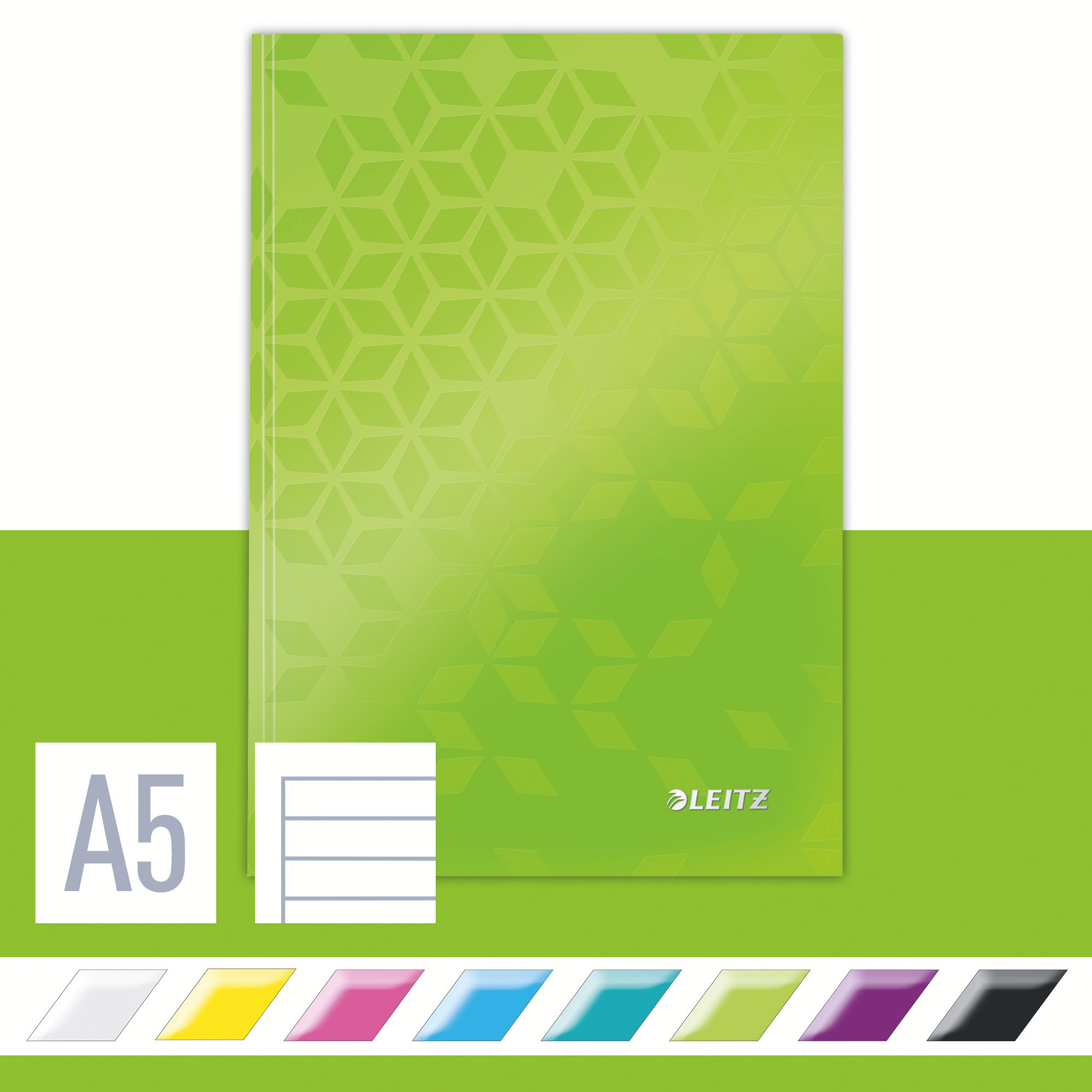 Caiet birou a5 dictando verde coperta carton wow leitz [2]
