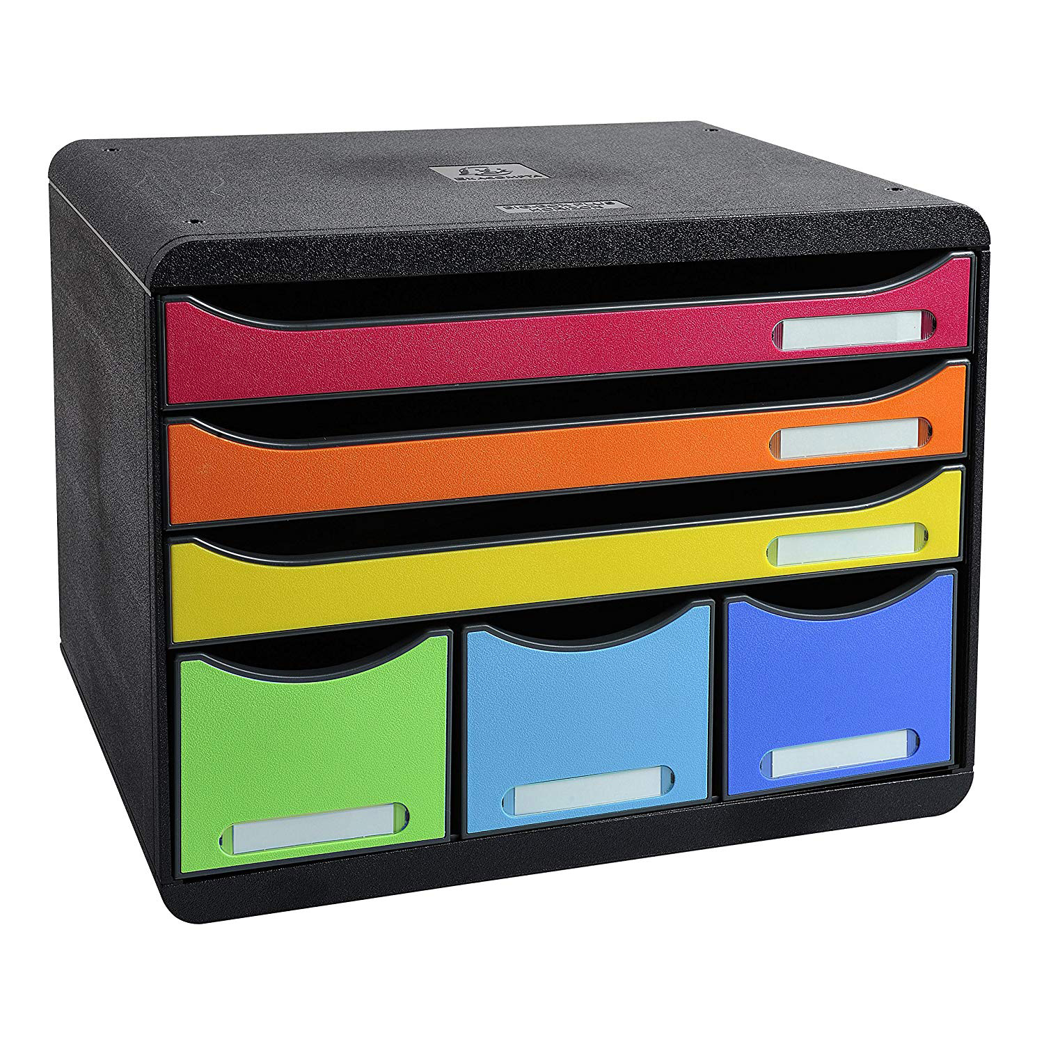 Cabinet 6 Sertare Maxi Negru/Multicolor Exacompta