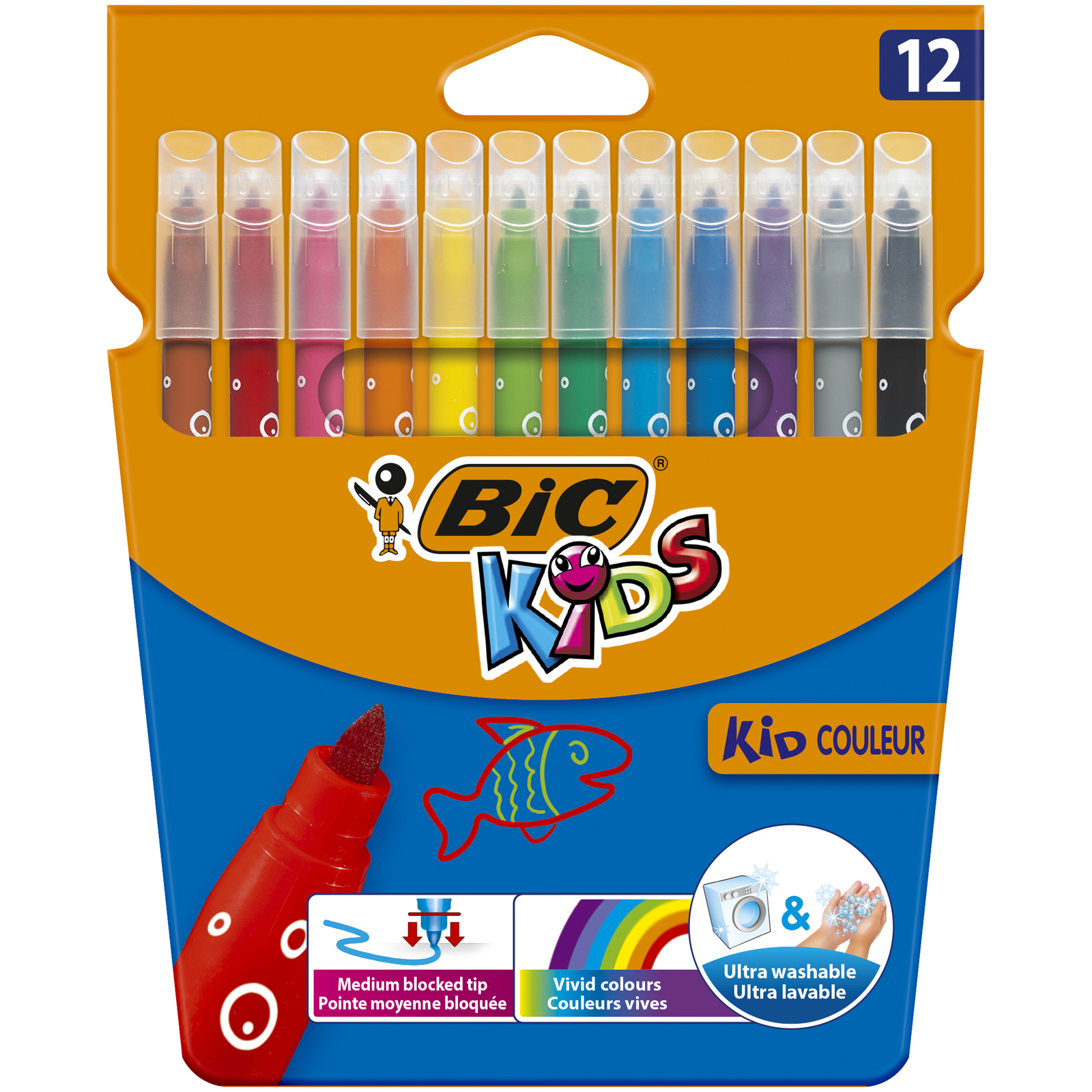 Carioca 12 Culori Ultralavabile Kid Couleur Bic