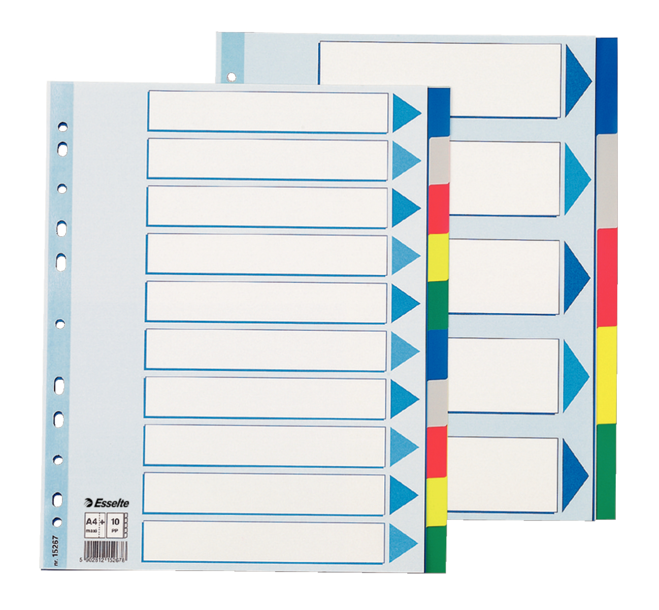 Separatoare Index Plastic 10 Culori Maxi Esselte