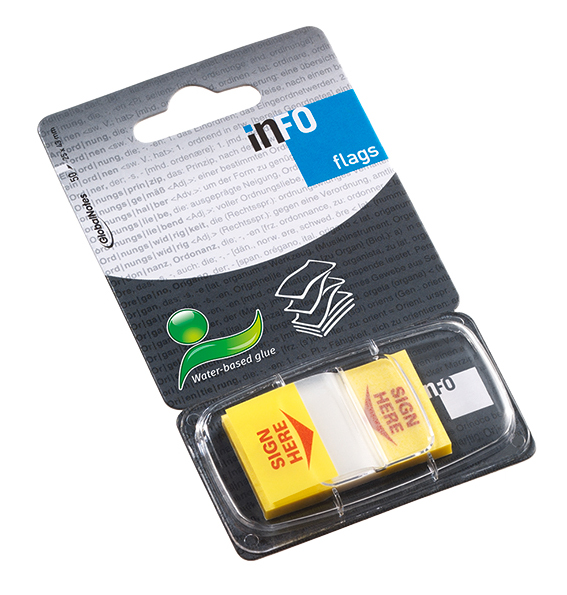 Global Notes Index Plastic 25*43 Mm "semneaza Aici" Info Notes