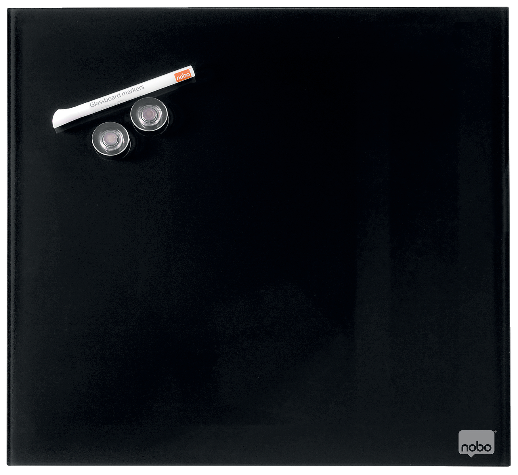 Tabla Magnetica Sticla 45*45 Cm Neagra+accesorii Diamond Nobo