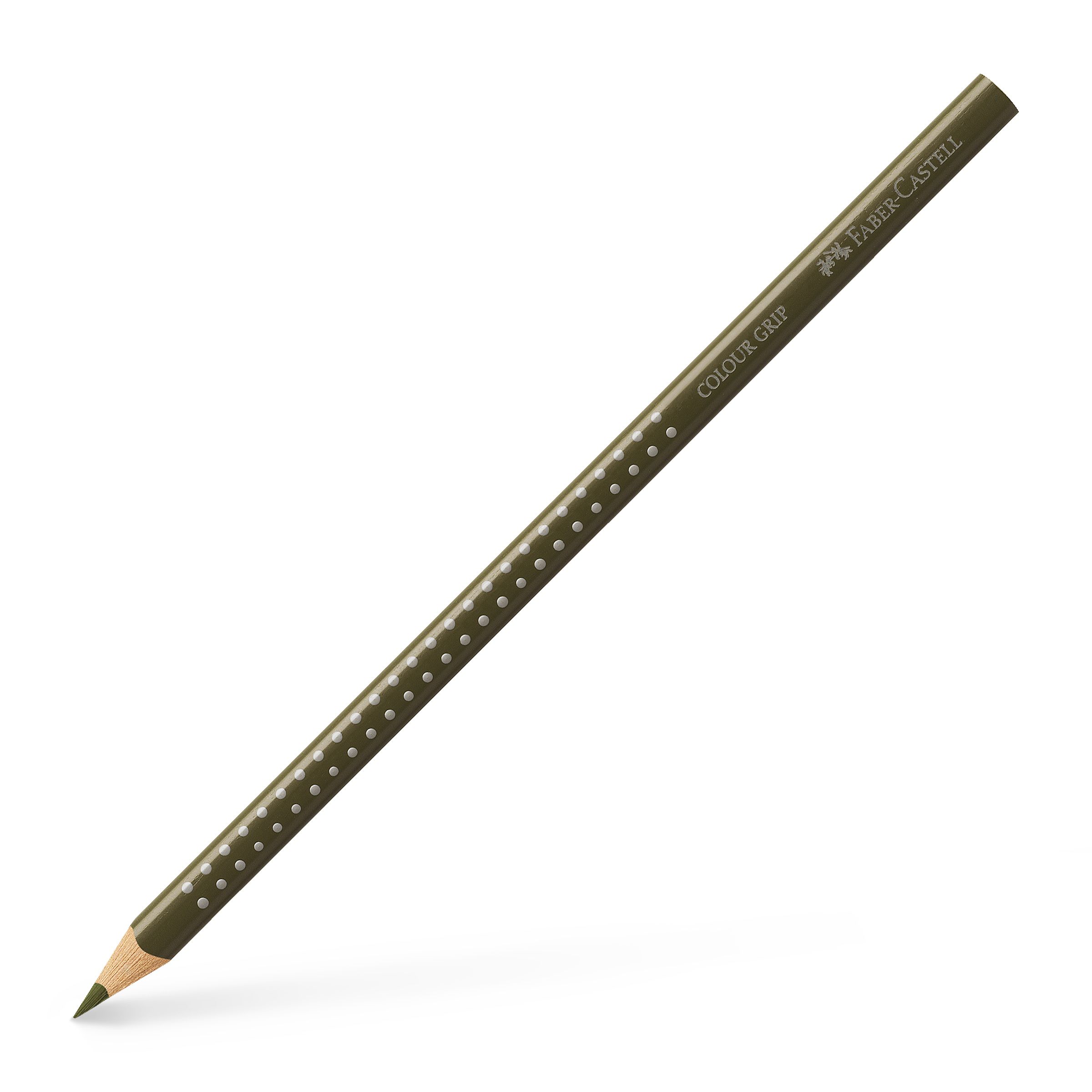 Creion Colorat Grip Verde Oliv Galbui Faber-castell