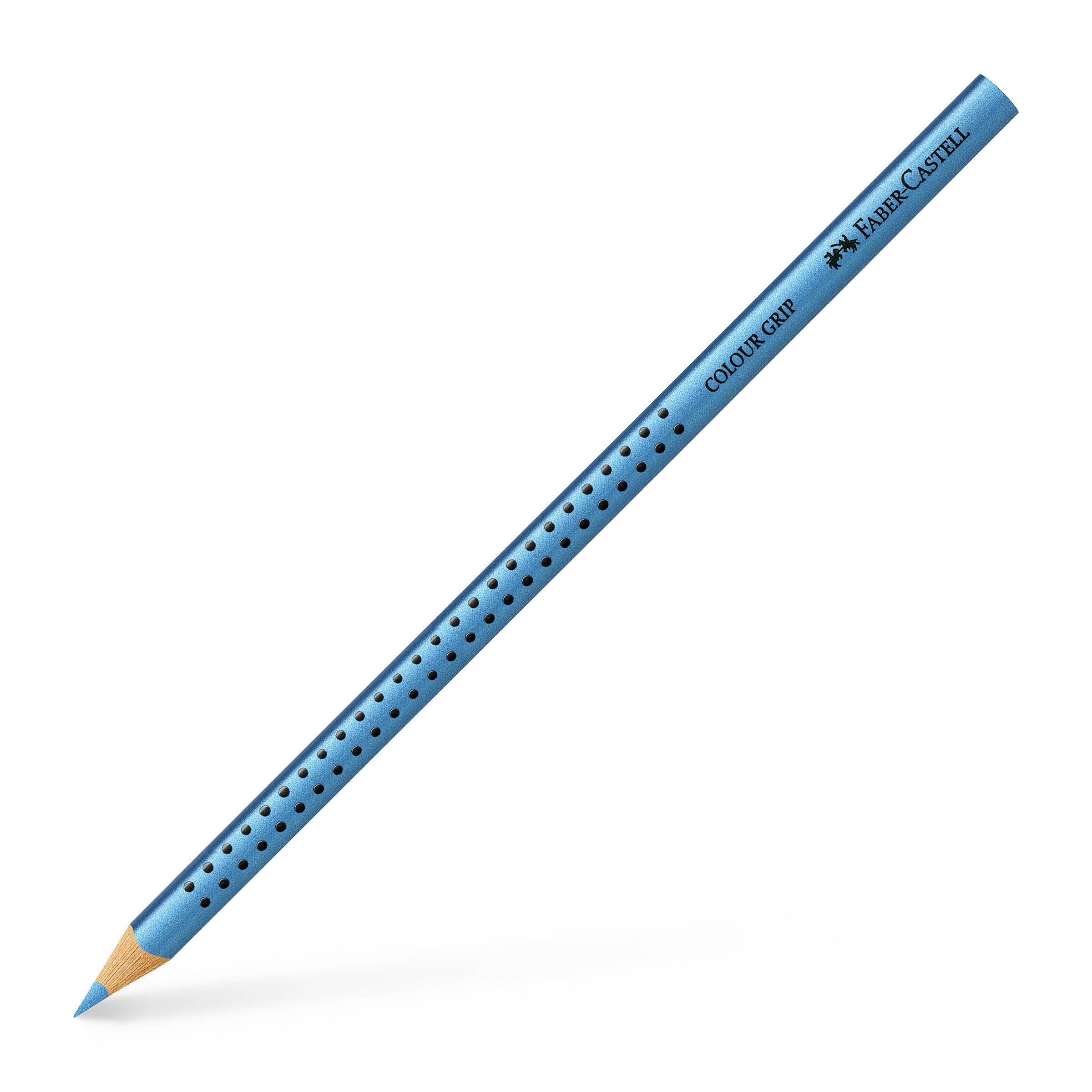 Creion Colorat Grip Albastru Metalizat Faber-castell