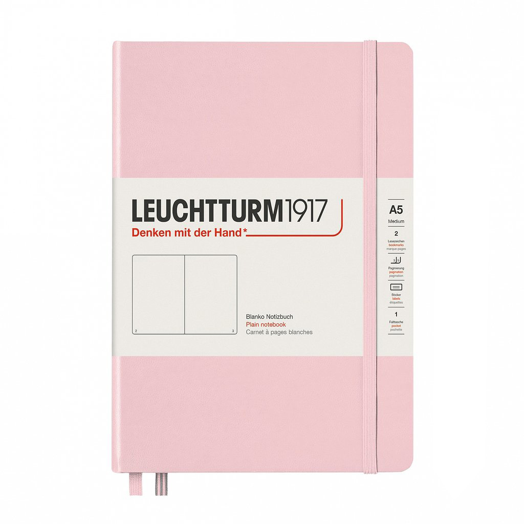 Caiet a5 velin coperta rigida roz pastel leuchtturm