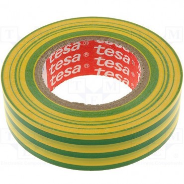 Ambalare și etichetareBenzi adezive și accesorii - Banda adeziva electroizolatoare 20m*19mm galben/verde tesa