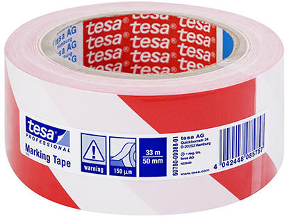 Banda adeziva marcare rosu/alb 33m 50mm tesa [2]