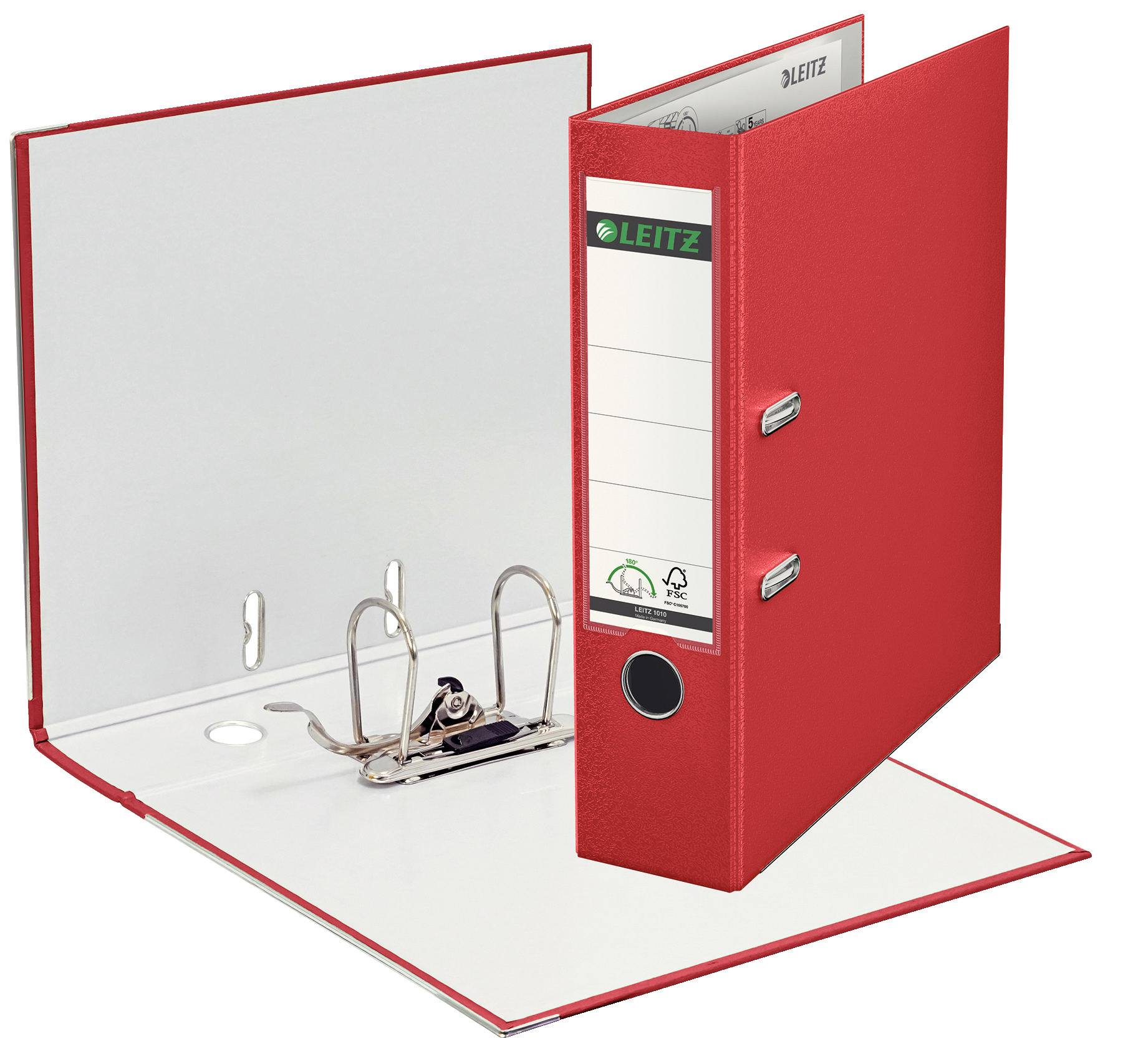 Biblioraft plastifiat 8cm 180grade rosu leitz [3]