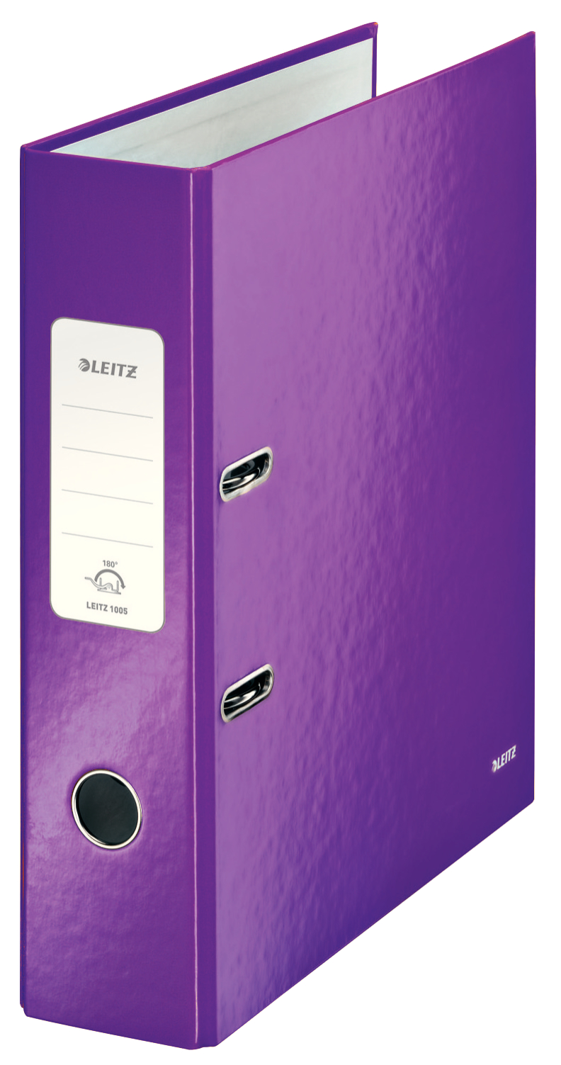 Bibliorafturi - Biblioraft plastifiat 8cm mov metalizat wow leitz