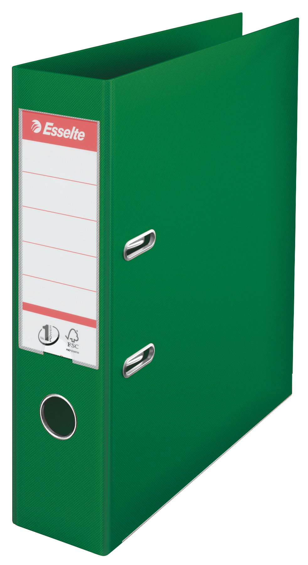 Bibliorafturi - Biblioraft plastifiat int-ext 7.5cm verde nr1 power esselte