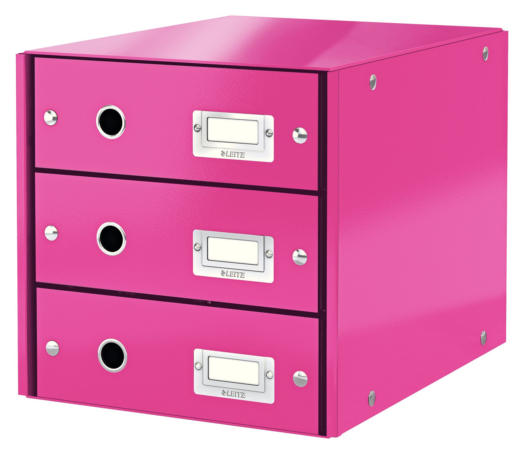 Arhivare - Cabinet 3 sertare roz click&store leitz