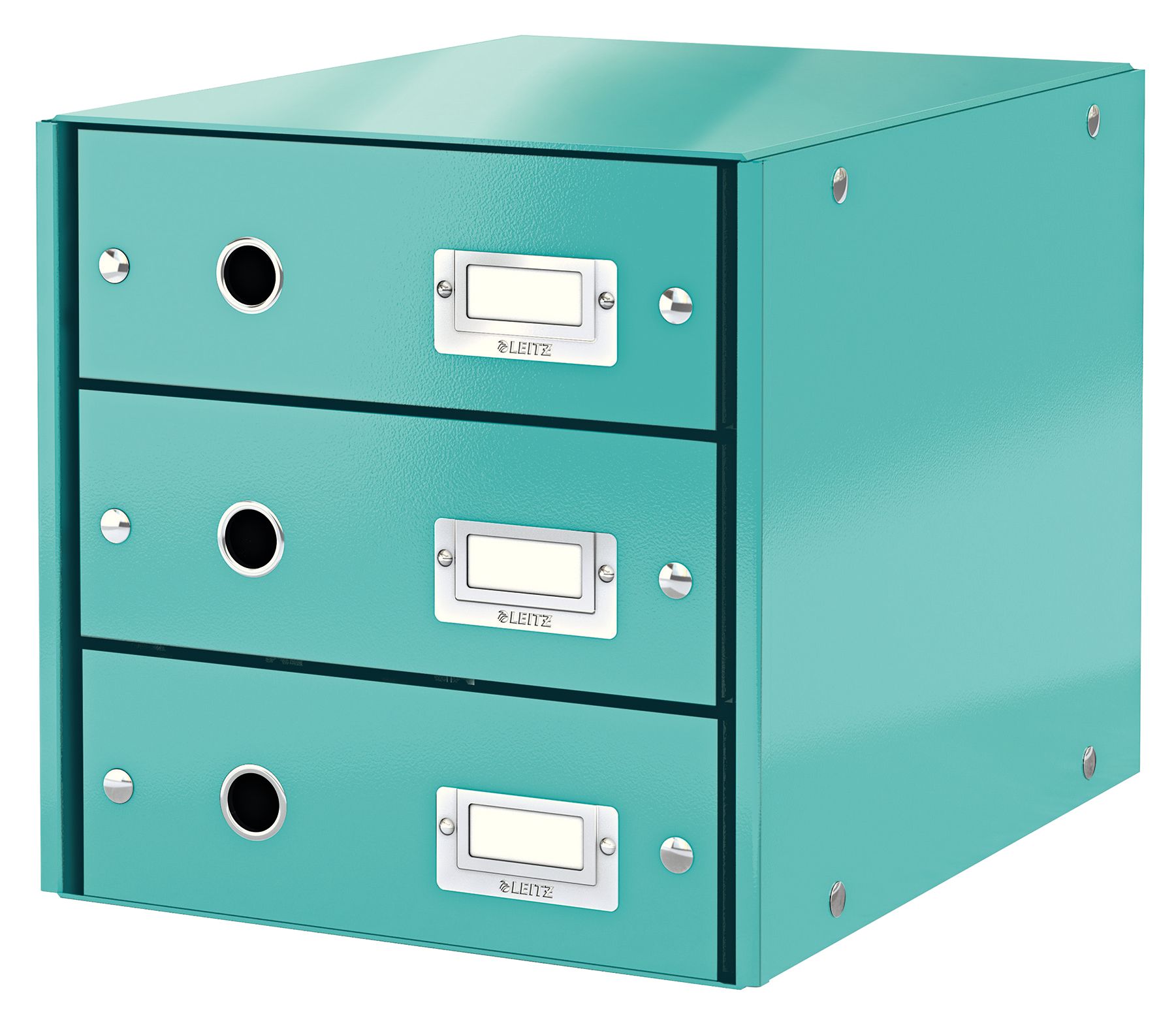 Arhivare - Cabinet 3 sertare turcoaz click&store leitz