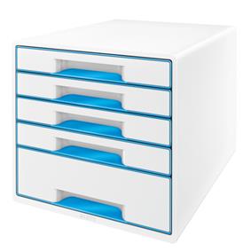 Cabinet 5 Sertare Alb/Albastru Wow Leitz